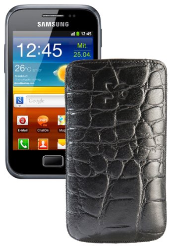 Suncase Original Tasche f&uuml;r Samsung Galaxy Ace Plus S7500 croco-schwarz Preisvergleich