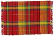 Durable Hand Woven 100% Cotton Colorful Red and Yellow Plaid Placemat 12x18 Inches Set / 6