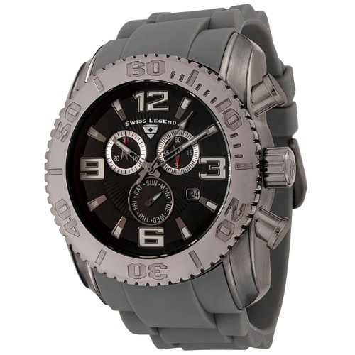 Swiss Legend Men's 20067-GM-01 Commander Collection Chronograph Gun Metal Grey Rubber Watch
