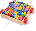 Wooden ABC Blocks w/Cart