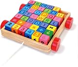 Wooden ABC Blocks w/Cart