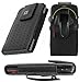 Samsung Galaxy S6 Edge Vertical Style Slide In Case Made In Genuine Leather With Strap Closure And Fixed Swivel Clip Black