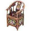 Antique Floral Crystal Design Chair Pewter Keepsake Trinket Box