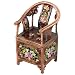 Antique Floral Crystal Design Chair Pewter Keepsake Trinket Box