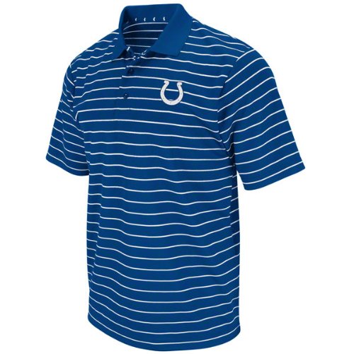 Indianapolis Colts FanFare III Blue Clima Cool Striped Polo Shirt