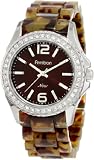 Armitron Women’s 753935BNTO Swarovski Crystal NOW Silver-Tone and Tortoise Resin Bracelet Watch