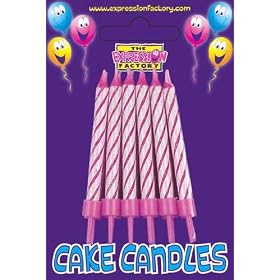 one Pack of Pink spiral Cake Candles