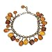 Glass Beads and Brass Amber Bauble Bracelet