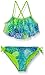 Angel Beach Girls' Tiger Beat Ombre Cool Printed Crochet Flounce Bikini Set