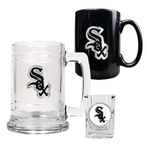 Chicago White Sox MLB 15oz Tankard, 15oz Ceramic Mug & 2oz Shot Glass Set - Primary Logo