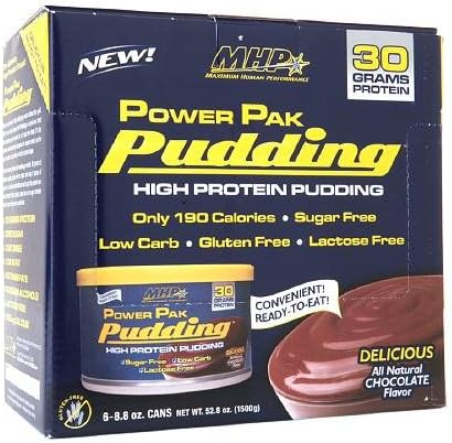 MHP Power Pak High Protein Pudding 30g, 6 pk, Chocolate 8.8 oz (pack of 2)