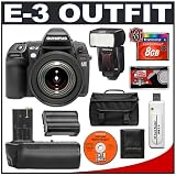 Olympus E-3 Digital SLR Camera with 12-60mm Zuiko Digital ED f/2.8-4.0 SWD Lens + Olympus FL-50R Electronic Flash + Olympus HLD-4 Power Battery Grip + 8GB CF Memory Card + BLM-1 Battery + Case + Cameta Bonus Accessory Kit