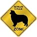 New  Border Collie Zone - Old / Vintage  Crossing Sign Dog