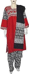 Embroidered Salwar Kameez Cotton Clothing Size L (slk339a)