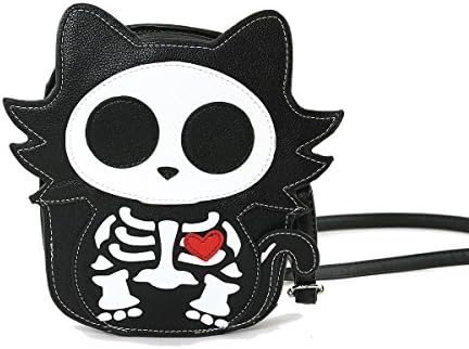 Cat Skeleton With A Heart Shoulder Crossbody Bag
