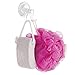 mDesign Power Lock Suction Set of 2 Plastic Suction Cup Hooks, Loofah Suction Hook, Suction Razor Holder for Bathroom Shower - Pack of 3, Clear