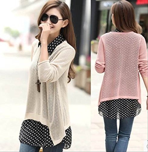 i-select 春ニットアンサンブル レディース ブラック ブルー オフホワイト レッドブラウン ピンク 春