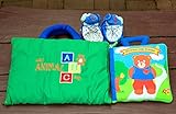 布絵本dress up bear&My ANIMAL ABC bag 　おまけ付きラトル入りルームシューズ    スマートギフトセット