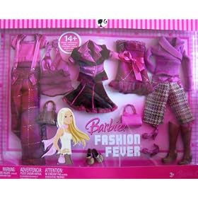 Click here to buy Barbie - Fashion Fever - Lots of Looks! - 14+ Burgundy Color Fashion Clothes for Barbie + Friends by Barbie.