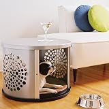 Small Silver BowHaus Hideaway Dog House Nightstand End Table