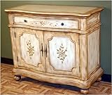 Traditional Style Antiqued Furniture - Hand Painted Floral Console Cabinet LT-0005