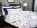 Pinzon 160-Gram Printed Flannel Full/Queen Duvet Cover, Swiss Bliss Blue