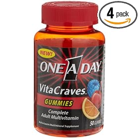 One-A-Day VitaCraves  Adult Gummy Multivitamin, 50-Count Gummies (Pack of 4)