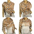 Polyester Fashion String Box Pattern Tassels Ends Square Scarf Shawl - Various Colors