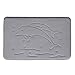 DocBear Dolphin Bath Rugs,Coral Velvet Non Slip Bath Mat,Rugs for Bathroom.Soft Absorbent Bathroom Rugs,17 W X 24 L Inches(Gray)