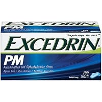 Excedrin PM Acetaminophen and Diphenhydramine Citrate Coated Tablets, 100-Count Bottles (Pack of 2)