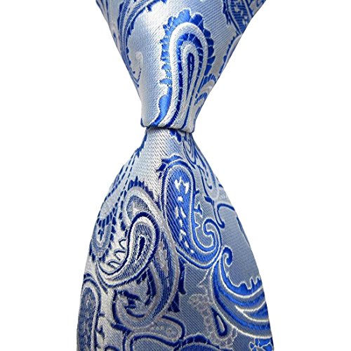 6CM Skinny Tie Bright Blue Paisley JACQUARD WOVEN Necktie SK6009