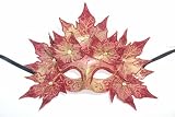 Burgundy Venetian Decorative Leaves Half Mask - package of 24