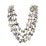 Amethyst and Peridot Multi Strand Fancy Gemstone Necklace