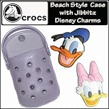 Nite Ize Crocs O-Dial Beach Case (Silver/Silver) for Cell Phones, Cameras, MP3 Players, Small Mobile Devices with Jibbitz Disney Donald Duck and Daisy Charms