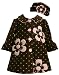Bonnie Baby Flower Print Winter Fleece Coat, Brown, 24 Months Bonnie Baby Flower Print Winter Fleece Coat, Brown, 24 Months