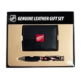 Detroit Red Wings Leather Tri-Fold Wallet & Comfort Grip Pen Gift Set