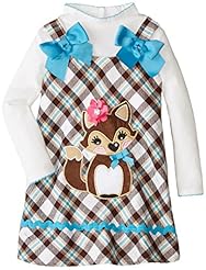 Girls Plaid Print Cotton/Metallic/Polyester/Knit Applique  Jumper  With a Bow(s)
