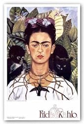 Autorretrato con Collar de Espinas y Colibri by Frida Kahlo 27"x18" Art Print Poster