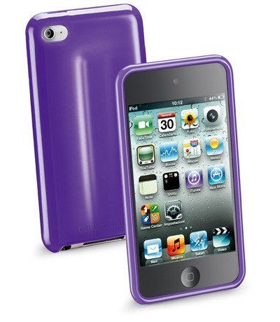 Cellular Line Silikon-H&uuml;lle, Folie und Tuch gl&auml;nzend f&uuml;r Apple iPod touch 4 lila