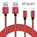Xcords 2PCS 6FT Extra Long Nylon Braided Charging Cable Data & Sync Charging Cord 8-Pin Lightning to USB Charger Cable for iPhone6,6s, 6 Plus,6s Plus, iPhone 5 5s 5c,SE, iPad Air, iPod