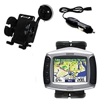 Flexible Auto Windshield Holder with Car Charger for the Garmin Zumo 450 - uses Gomadic TipExchange Technology