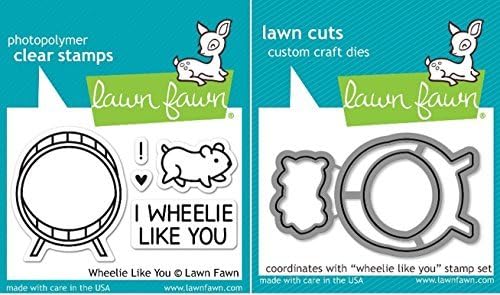 Lawn Fawn Wheelie Like You Clear Stamp and Die Set - Includes One Each of LF838 (Stamp) &amp; LF839 (Die) - Bundle Of 2