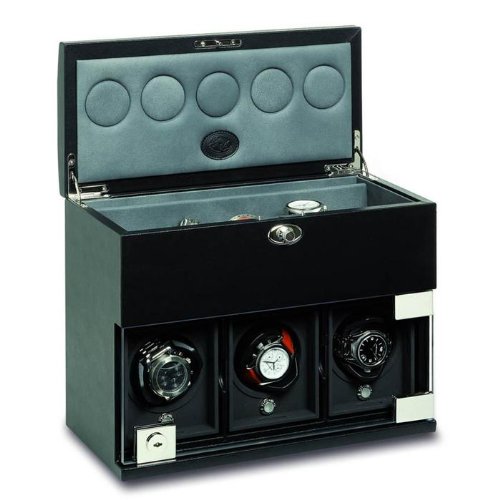 3-Module Leather Watch Winder and Watch Storage Box by Underwood