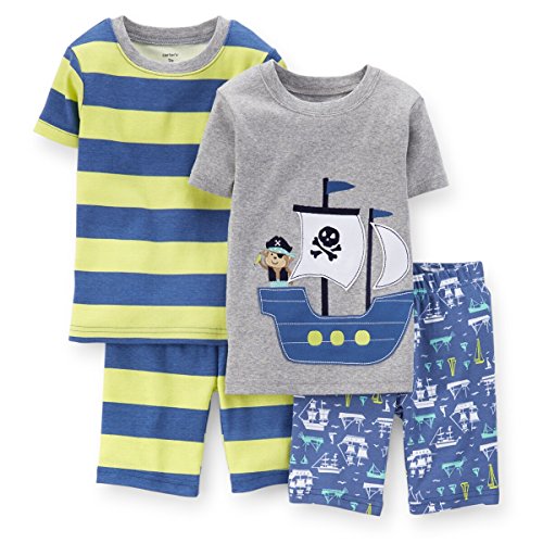 Carters 4-Piece Snug Fit Cotton PJs Pirate Ship Stripe