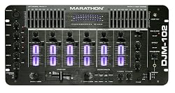 Marathon Djm-102 4-Channel 19-inch Mixer, Digital Echo W/ Variable Delay, 8 Digital Sound Effects, Dual 10 Band Eq, Up To 8 Line In