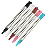 GTMax 5 Colors Retractable Metalic Stylus (Black / White/ Red / Light Blue /Light Pink) for Nintendo 3DS