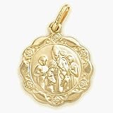 14 Karat Inscribed Religious Confirmation Medal Medallion with 14