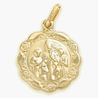 14 Karat Inscribed Religious Confirmation Medal Medallion with 18