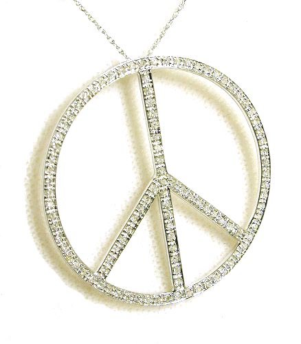 Trendy Bold Diamond Peace Pendant