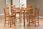 5pc Mission Solid Hardwood Counter Height Dining Table & 4 Bar Stools Set